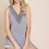 Thumbnail: Heather Grey Tank Top with Embroidered Neckline (S - 3X)