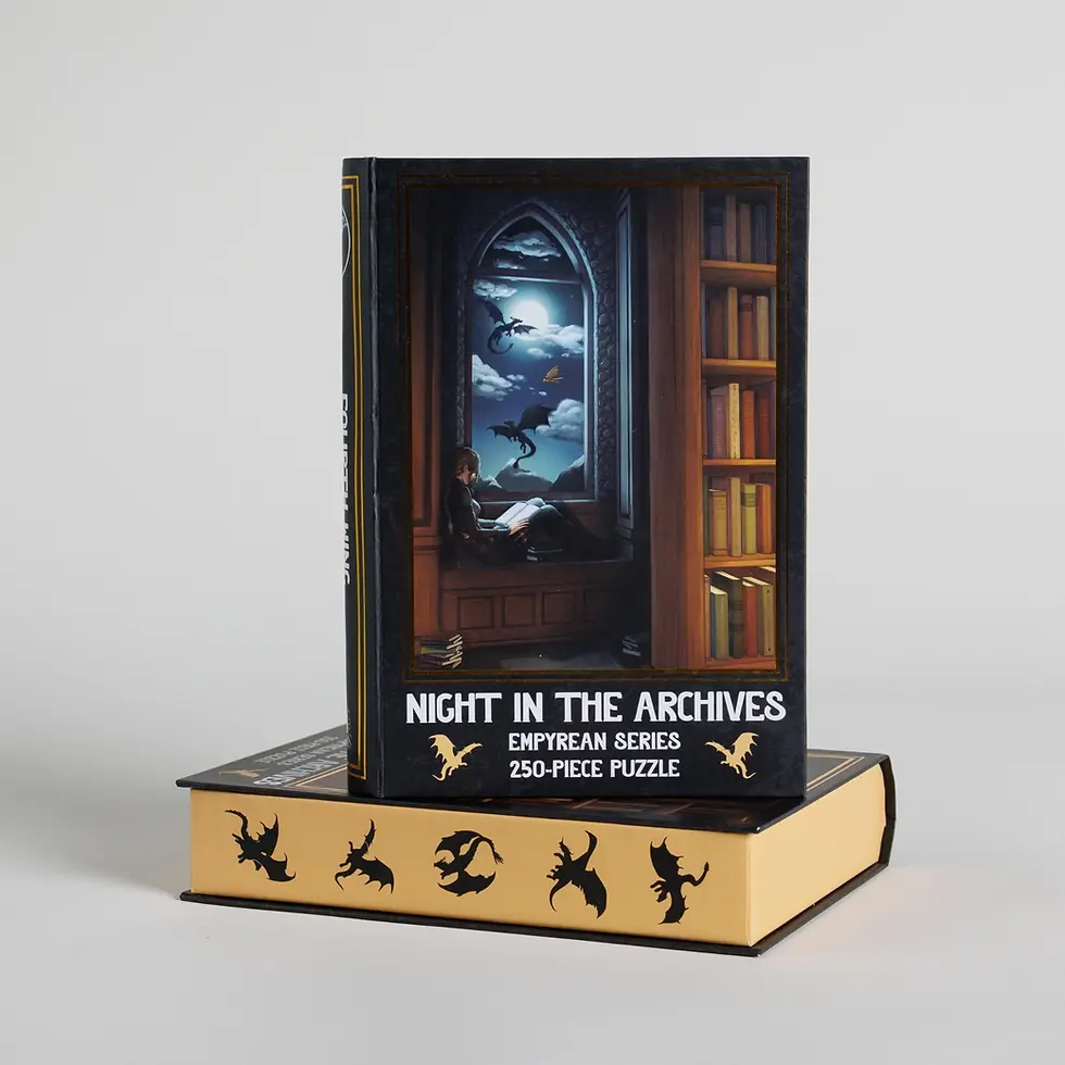 Fourth Wing Night in the Archives Collector Book Shaped Puzzle (250 Piece)