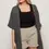 Thumbnail: Chelsea Charcoal Long Line Sweater Knit Cardigan Cover-Up (S/M - M/L)