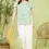 Thumbnail: Beatrice Dusty Mint Dainty Floral Satin Flutter Sleeve Blouse (S-3X)