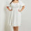 Thumbnail: Tillie Woven Textured Puff Sleeve Off-White Dress (1X - 3X)