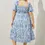 Thumbnail: Madison Blue & White Poplin Tiered Midi Dress in Blue & White (1X - 3X)