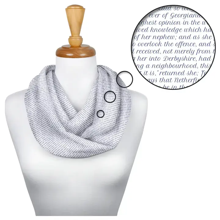 Book Pages Infinity Scarf: Alice in Wonderland, Jane Eyre, Sherlock, Austen