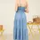 Thumbnail: Charlotte Chambray Sleeveless Tiered Midi Dress (S - L)