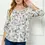Thumbnail: Sophie 3/4 Sleeve Taupe & Black Floral Blouse (S - 3X)