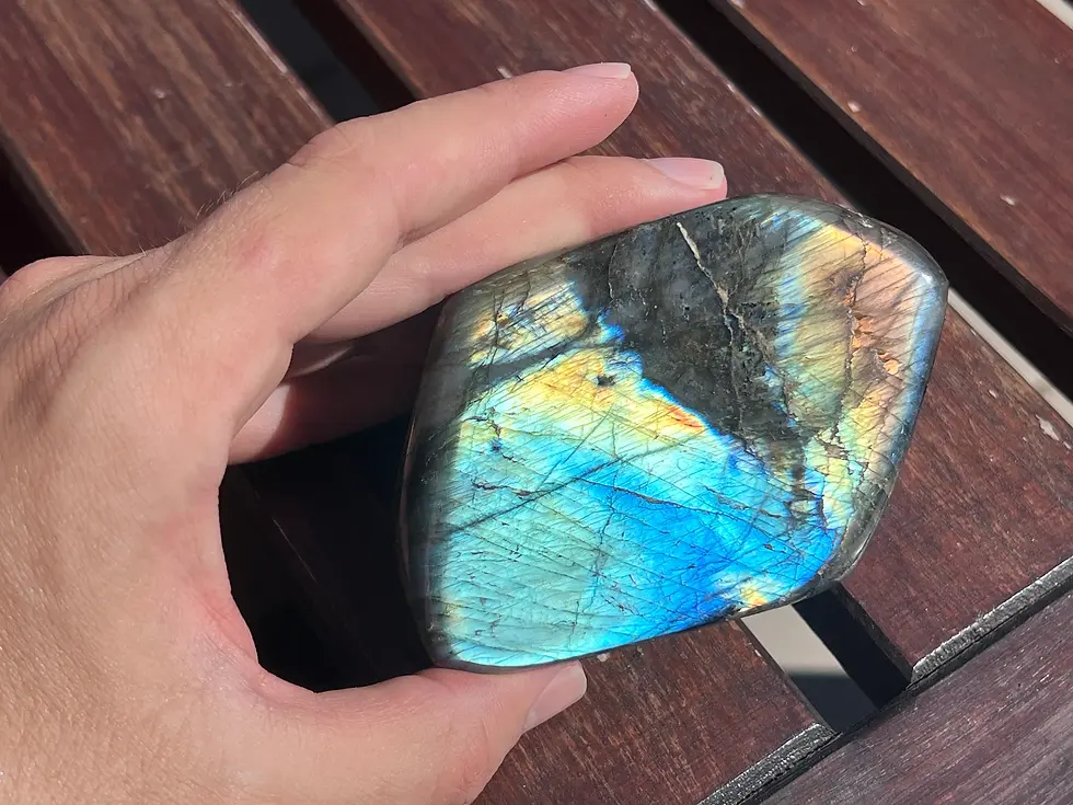Miniature :  Labradorite libre forme bleu