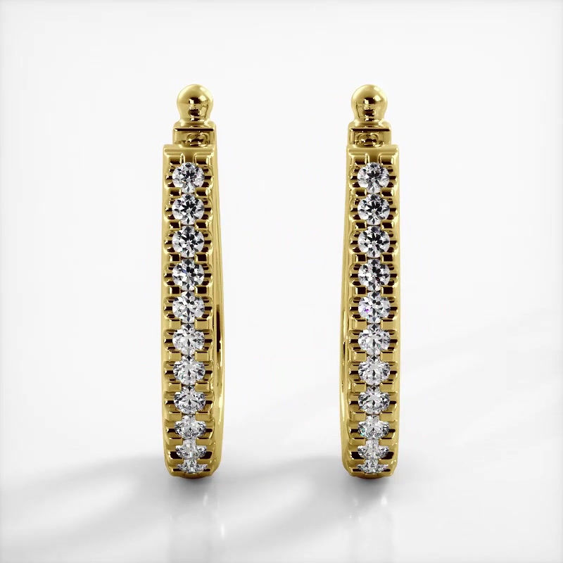 Thumbnail: Classsic Diamond Hoop Earrings