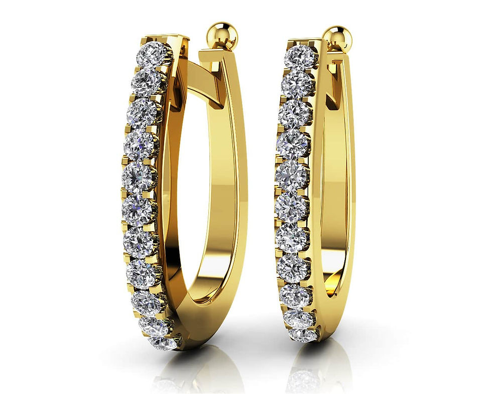 Thumbnail: Classsic Diamond Hoop Earrings