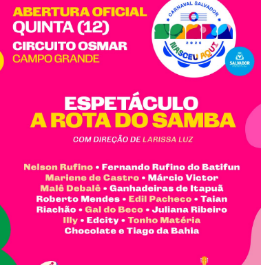 Abertura oficial do Carnaval 2026 - confira programação