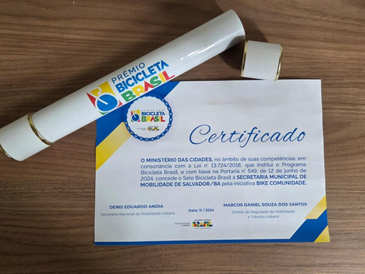 Salvador recebe Selo Bicicleta Brasil com projeto que leva mobilidade e oportunidades às comunidades