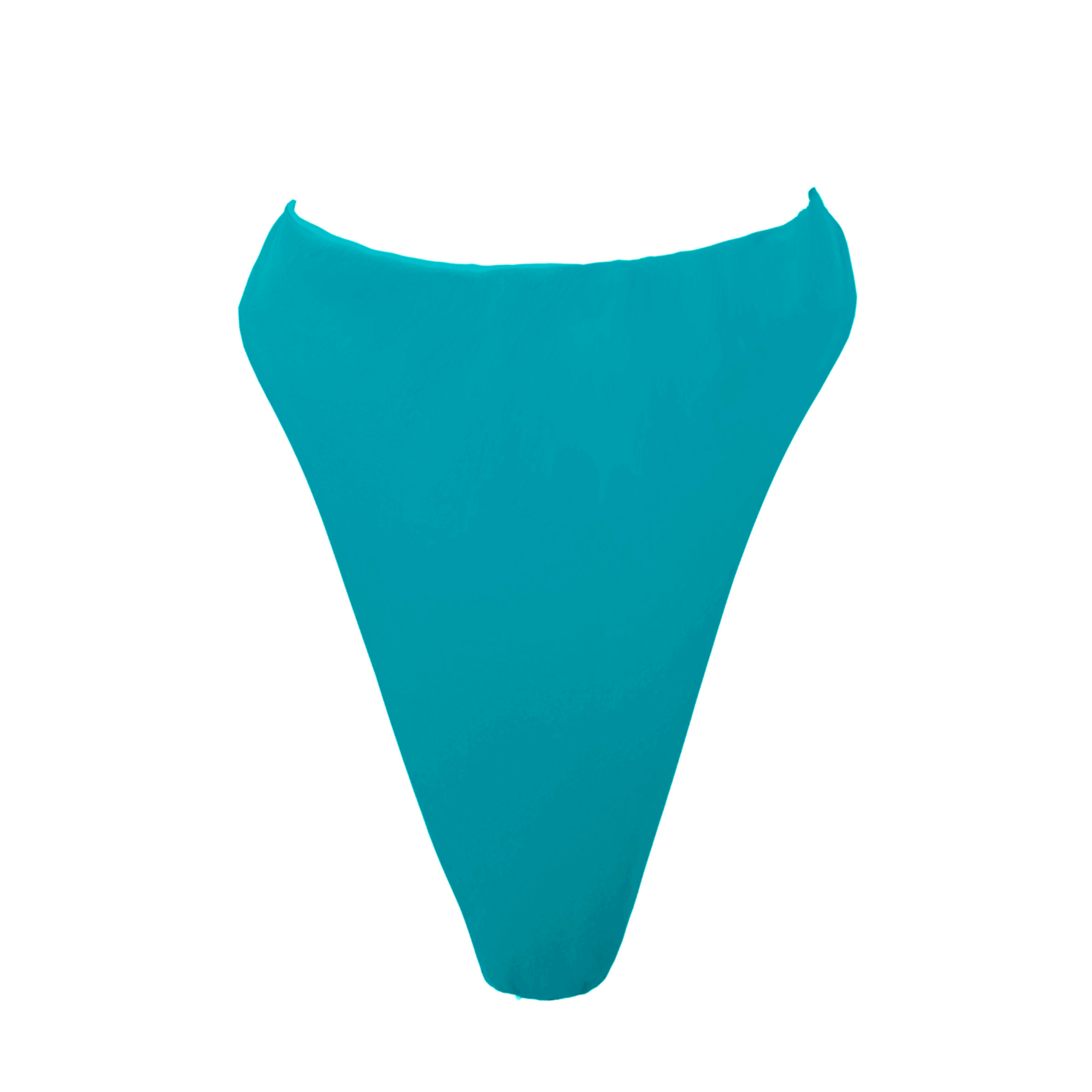 turquoise bikini bottoms high rise hips front view