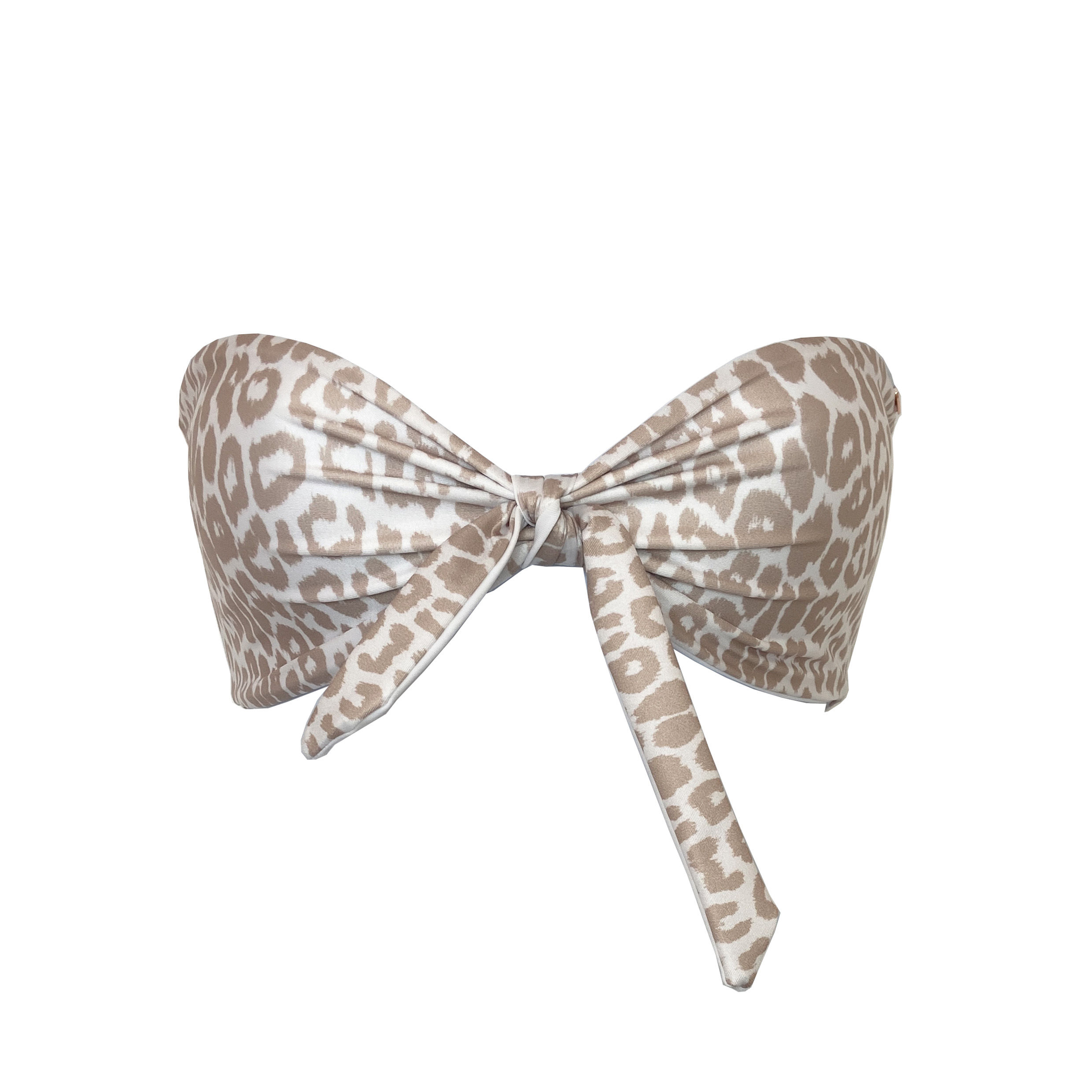 Multiway bandeau bikini top in Leopard and white
