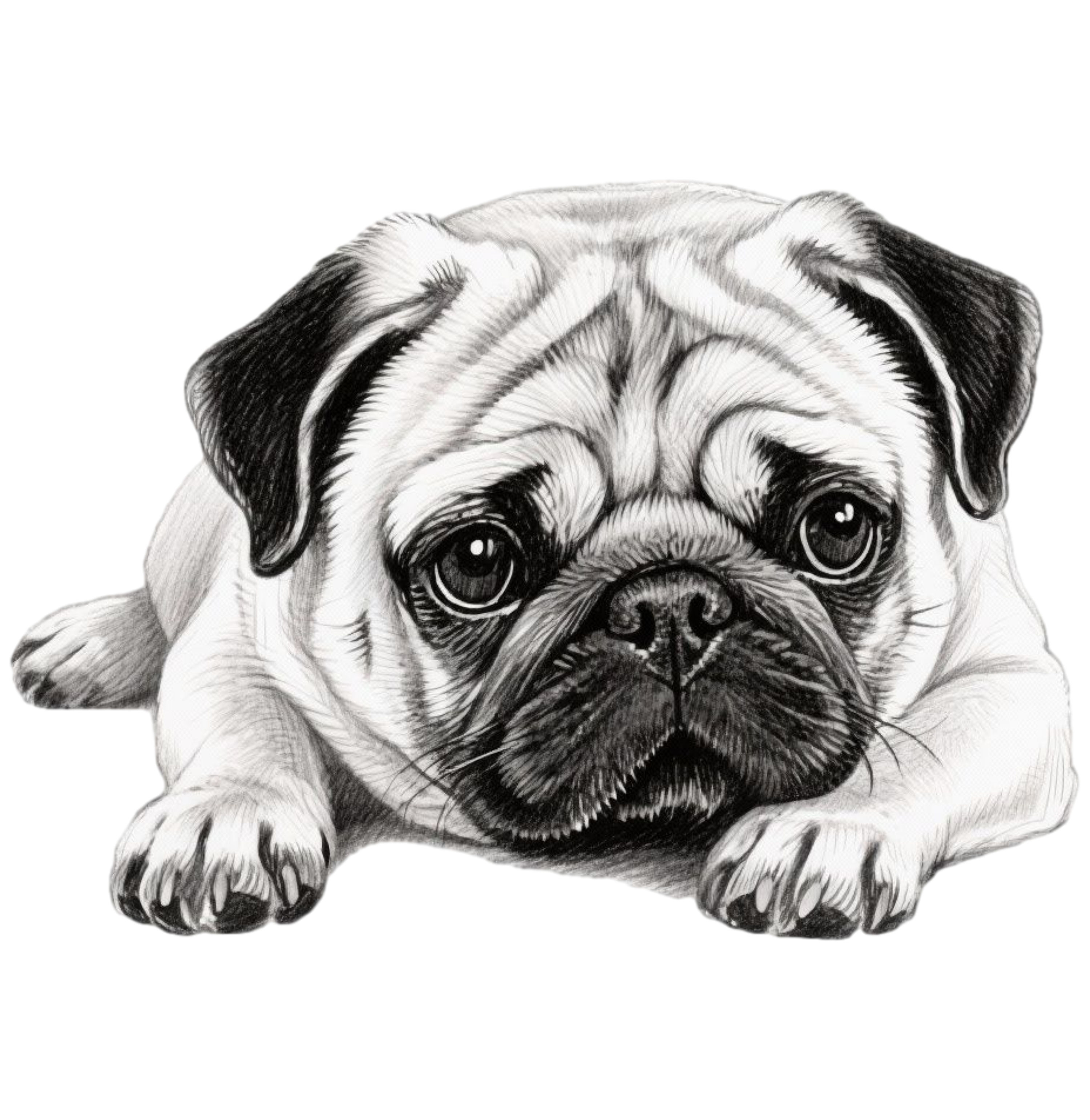 Pug dog clipart file bundle