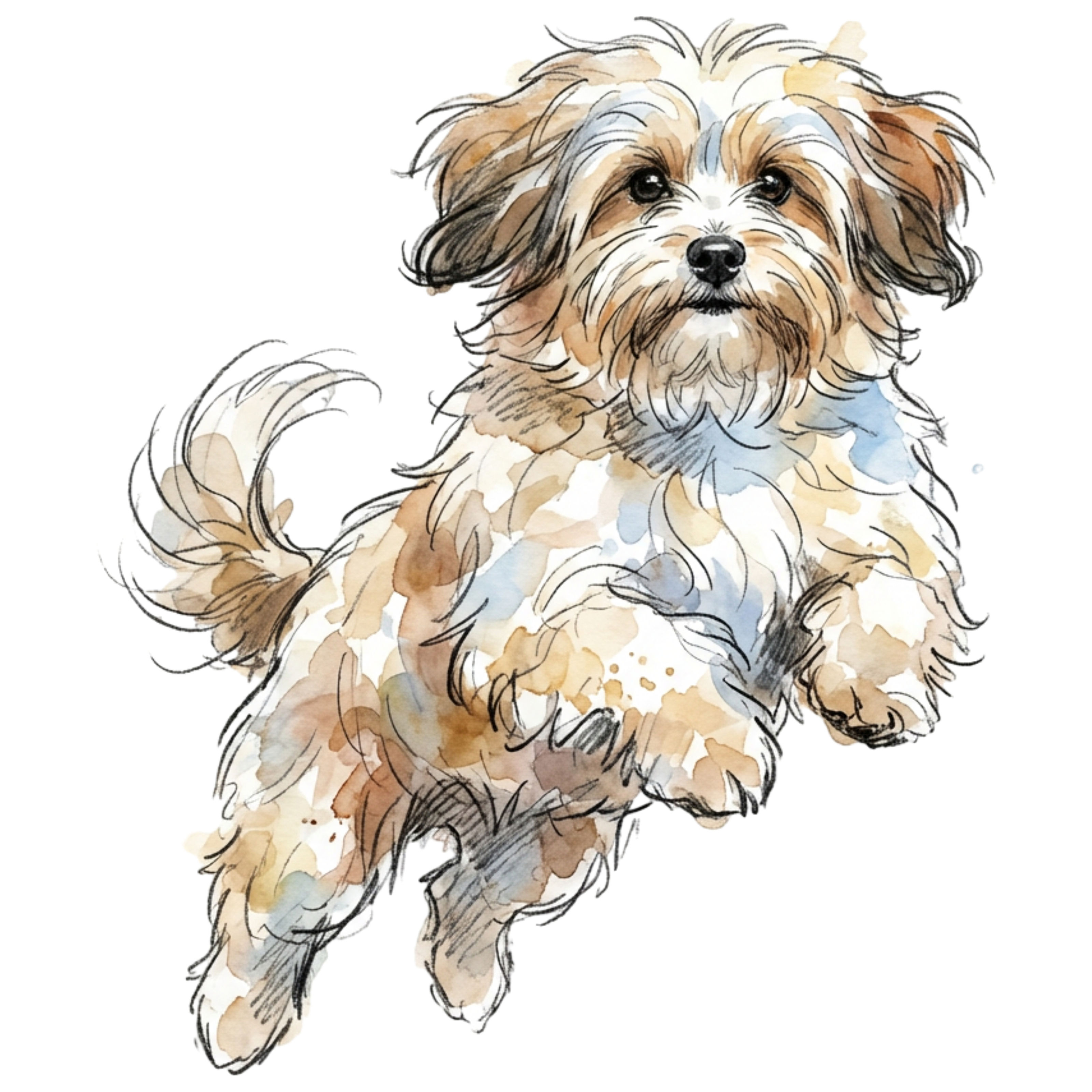 Havanesse dog watercolor clipart bundle