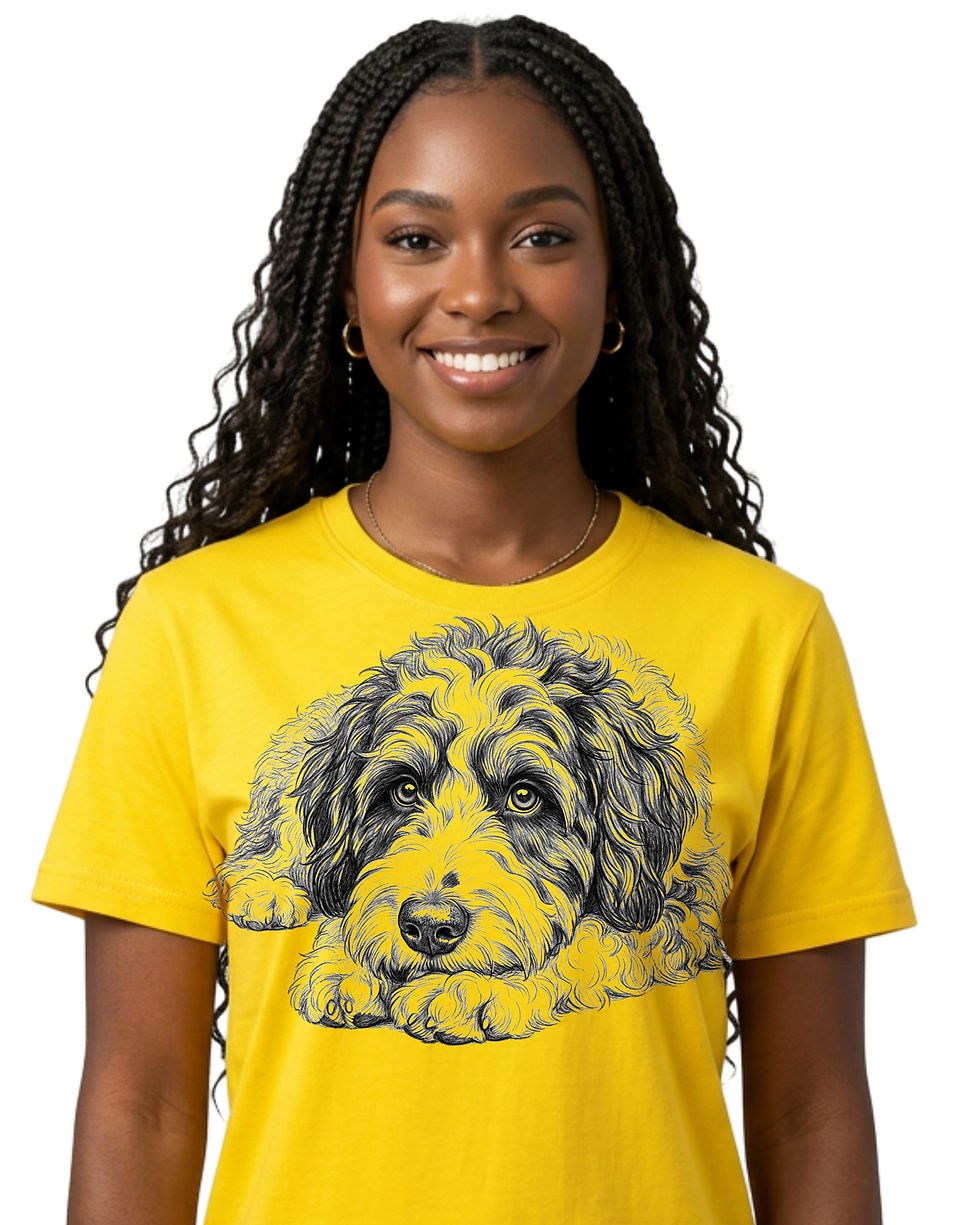 Miniature : Bernedoodle dog lay down clipart and vector bundle