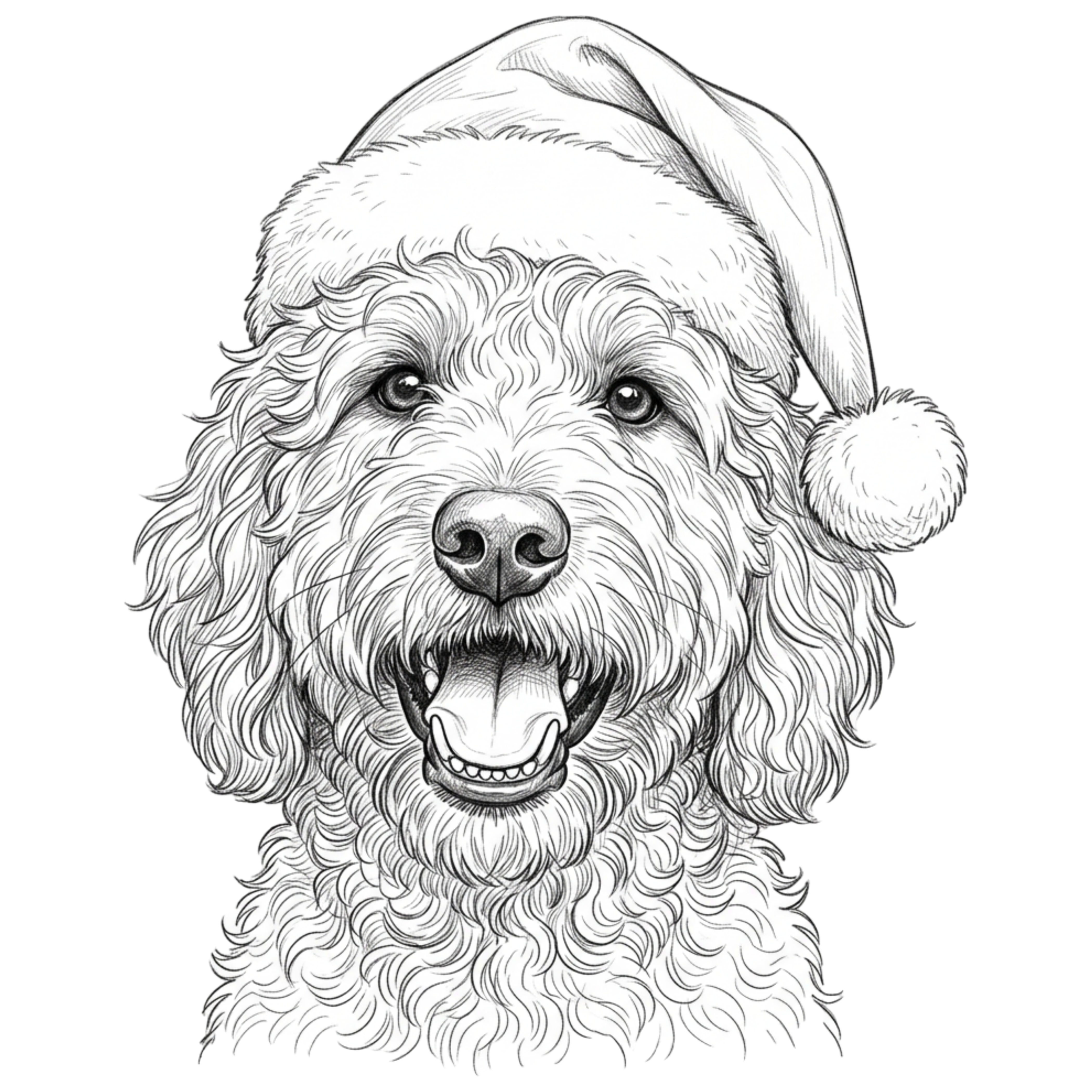 Merry Christmas goldendoodle dog vector and clipart