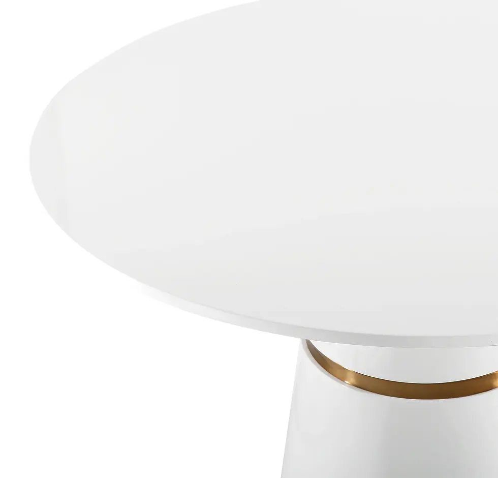 Thumbnail: White Lacquer 47" Round Dining Table