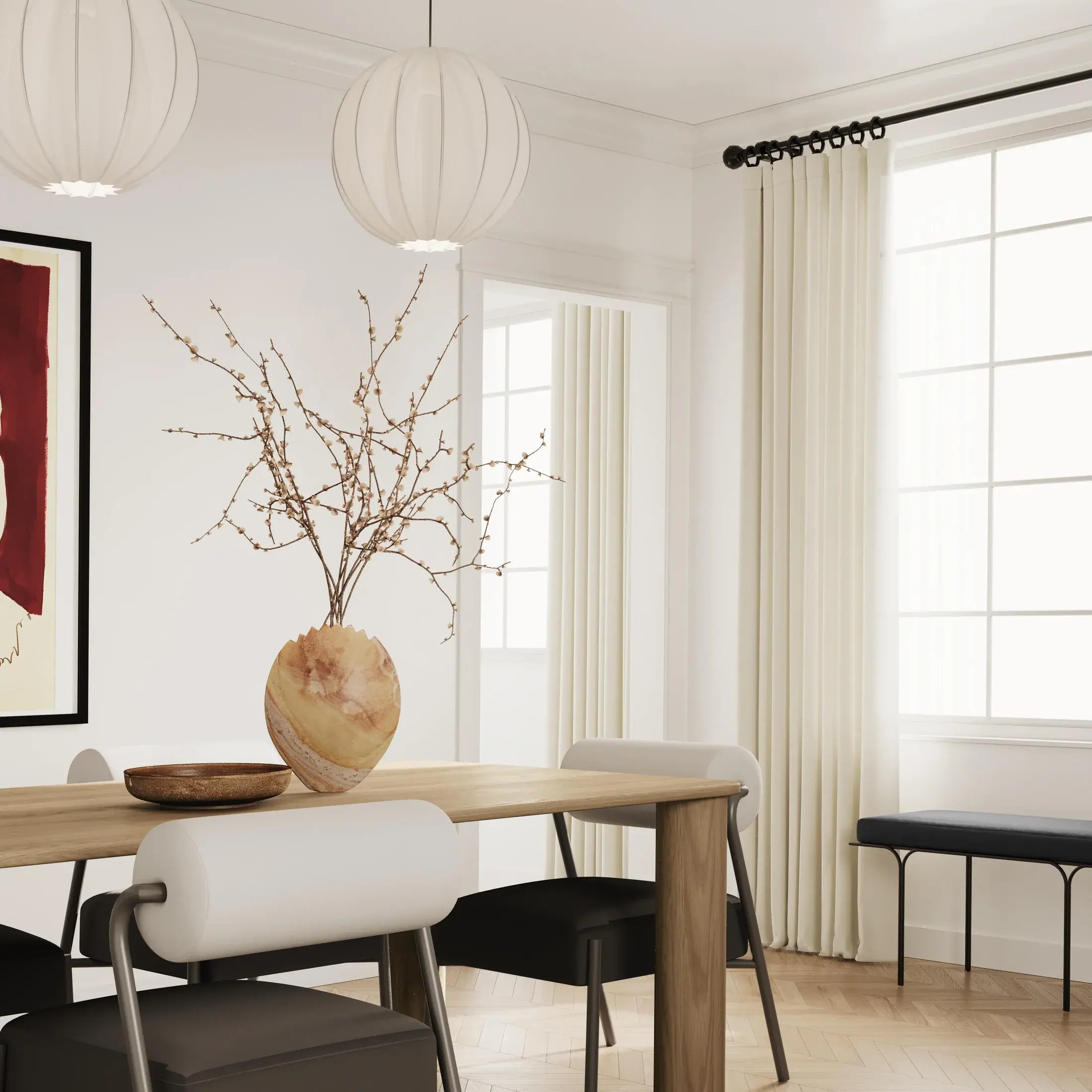 Natural Oak 106" Rectangular Dining Table