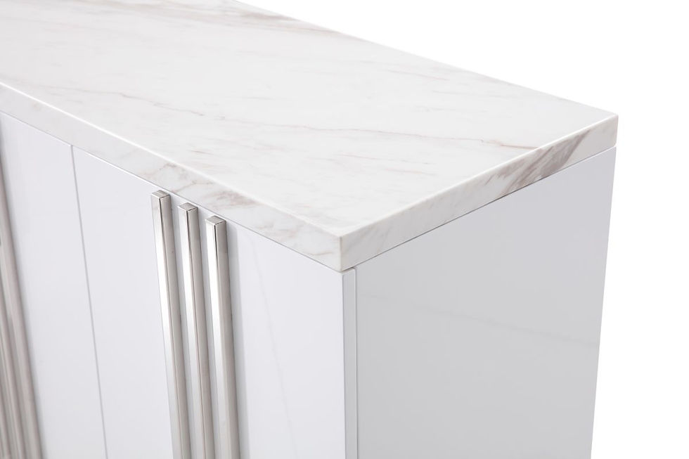 Thumbnail: White Modern Marble & Stainless Steel Buffet