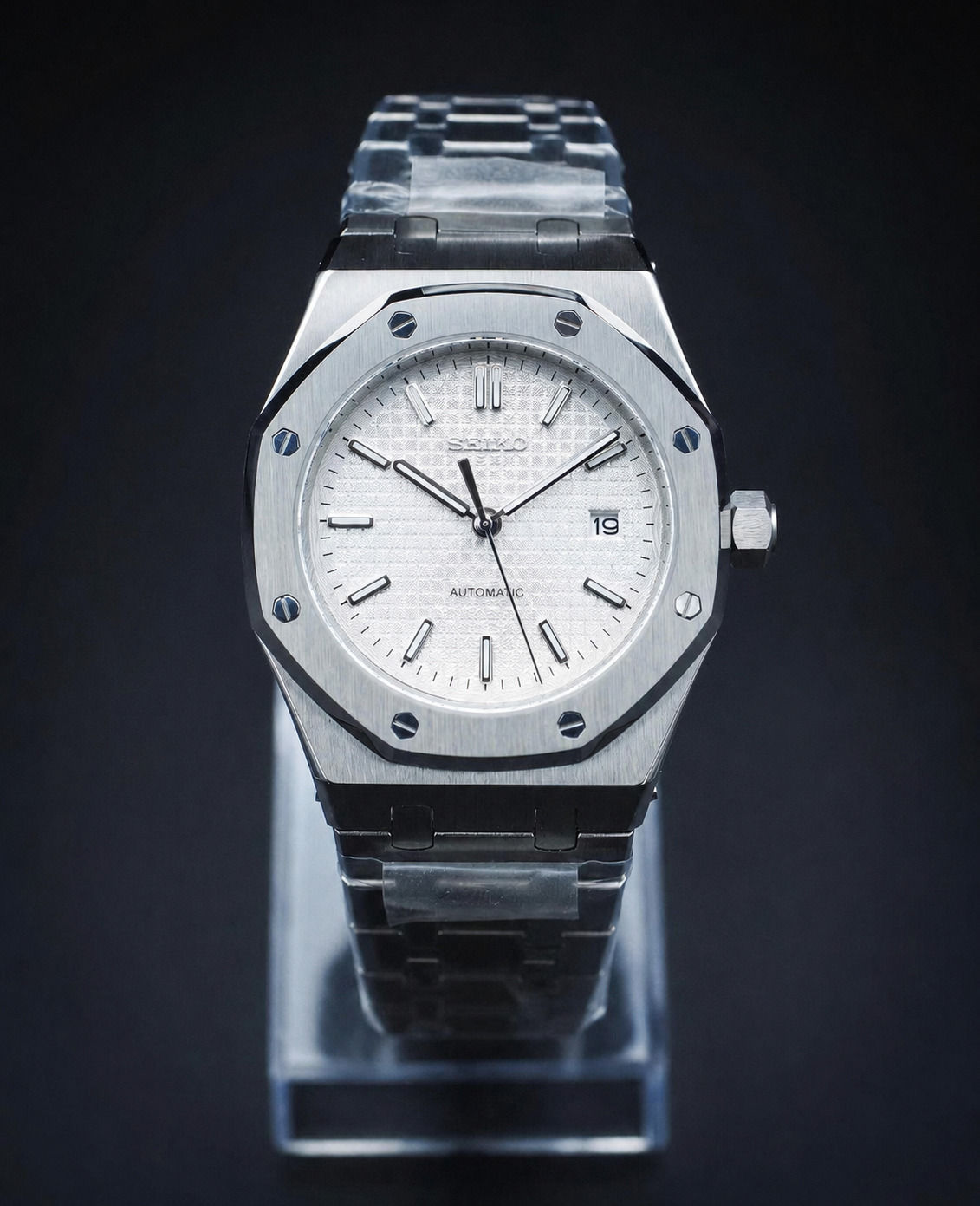 Seiko Royal Oak Mod Watch – White Dial Automatic 41mm