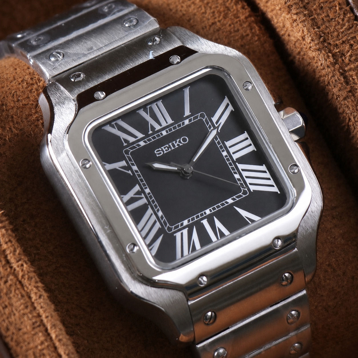 Seiko Santos Mod Watch – Black Dial Automatic 38mm