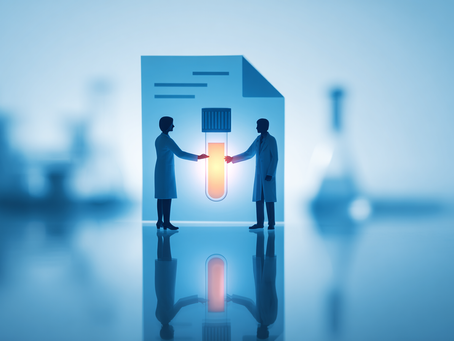 Lab technicians handling CAR‑T vials with global distribution schematic illustrating scale of AUCATZYL rollout.