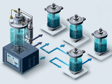 Illustration of lentiviral vector manufacturing using TFDF perfusion with continuous harvest in a compact bioreactor setup