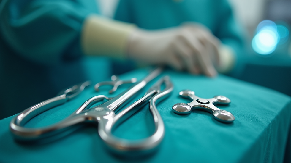 Close-up view of medical instruments used in urology