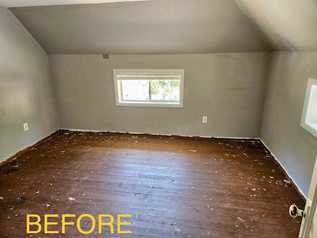 Bedroom renovation featuring new drywall, paint, and flooring in Myrtle Creek OR