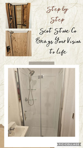 Before and after of remodeled shower Roseburg OR
