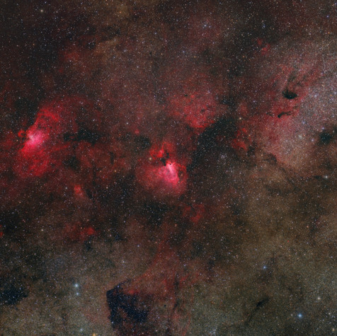 M16 y M17 Polvo e Hidrógeno en Serpens