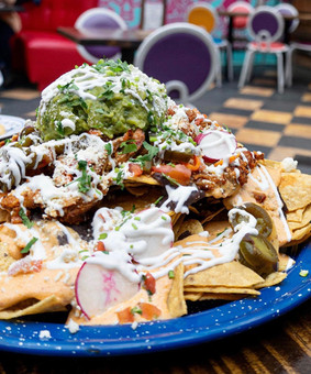 Best loaded nachos in Chicago Loop at Broken English Taco Pub