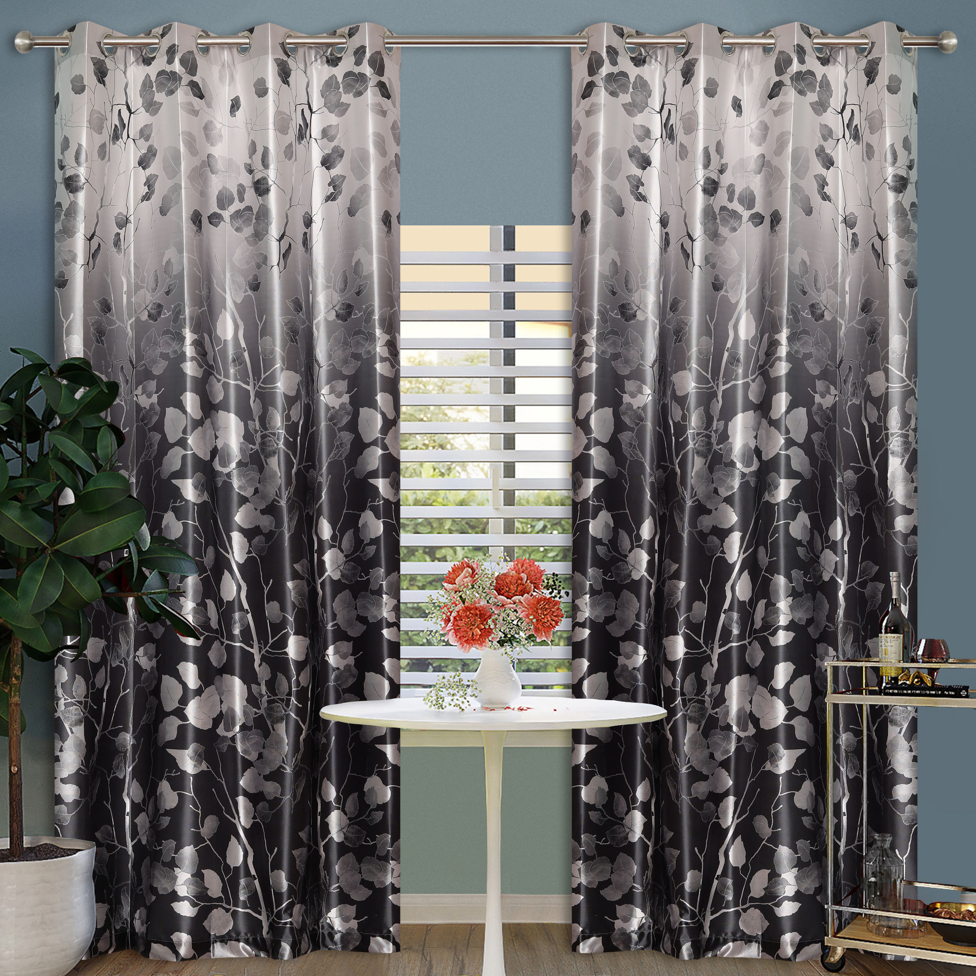 Veronica Deco 9 ft (274 cm) Long Door Curtain Pack of 2