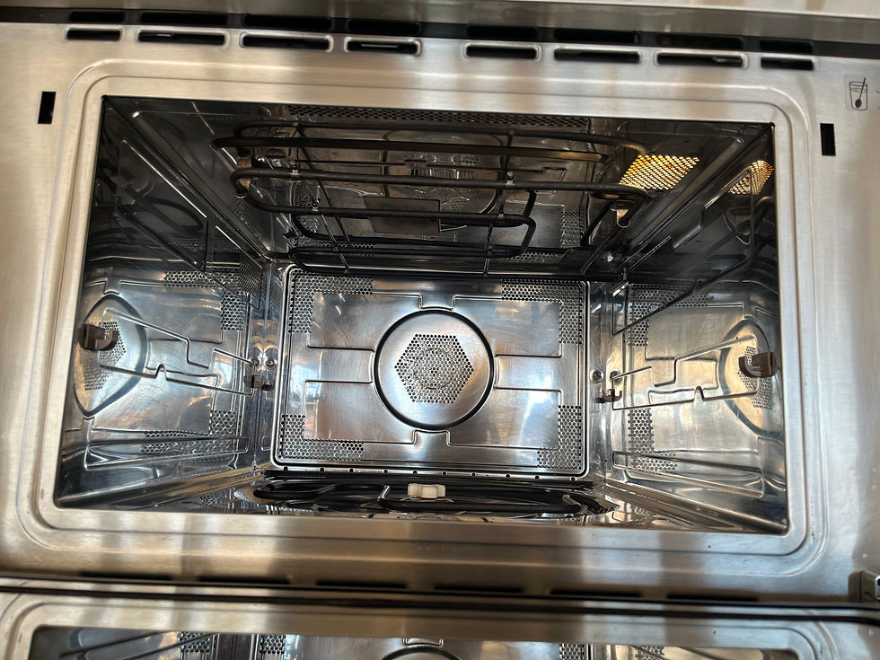 Before professional cleaning: stained and dirty appliance. After professional cleaning: appliance re