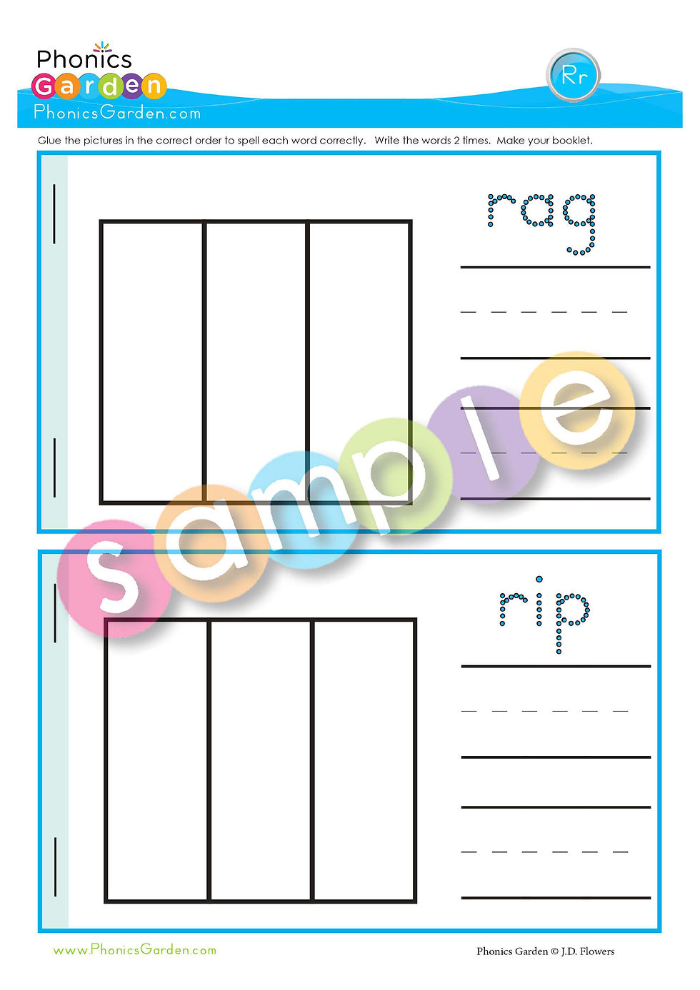 Thumbnail: Rr | Flip-Book | Cut & Paste | CVC | 5 Pages