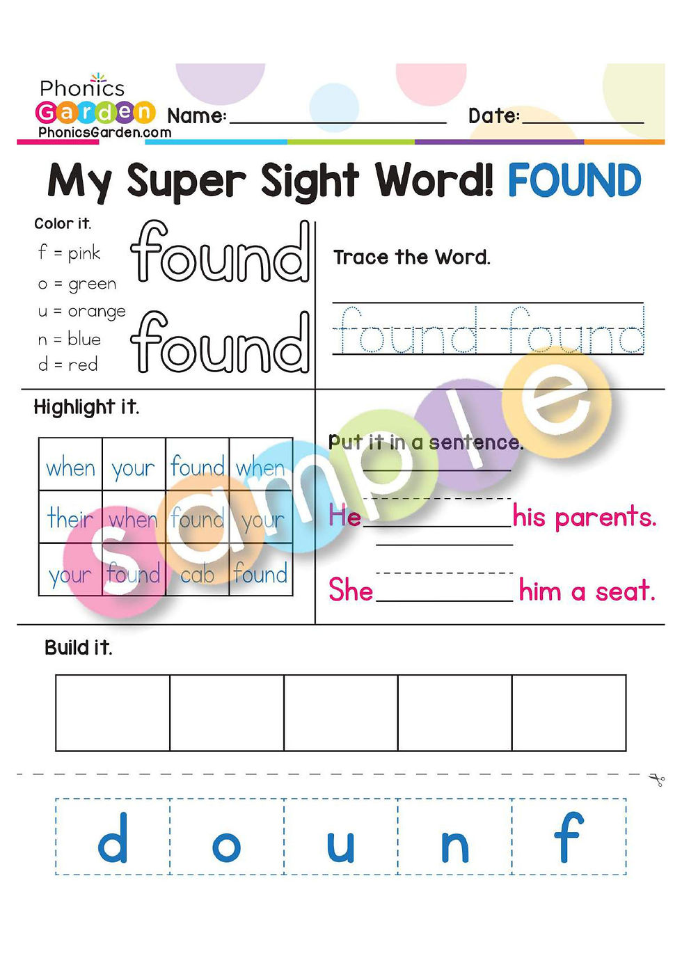 Thumbnail: Sight Word "FOUND" | Bundle | 20 Pages