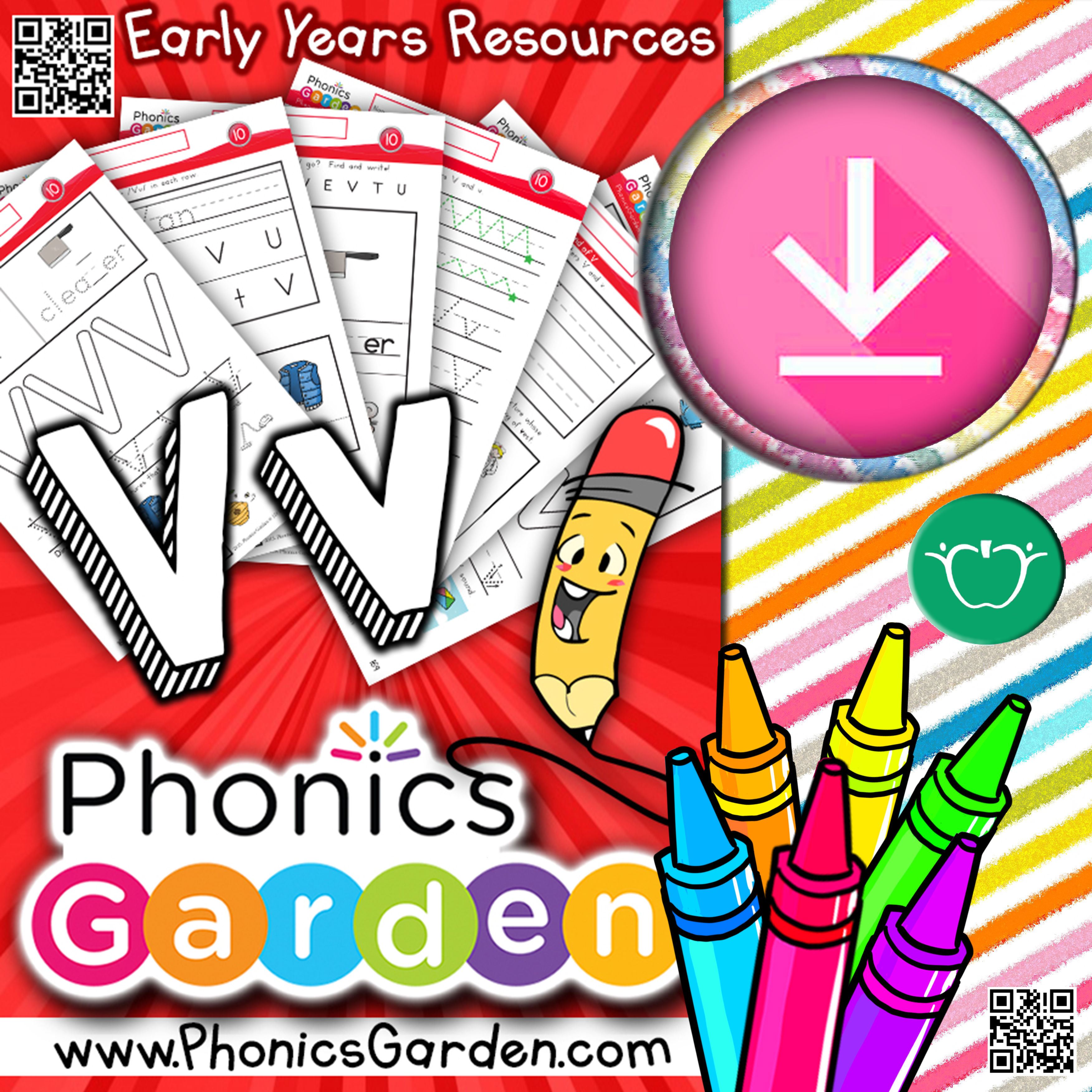 Vv | Alphabet Adventure | RED Program | 18 Pages