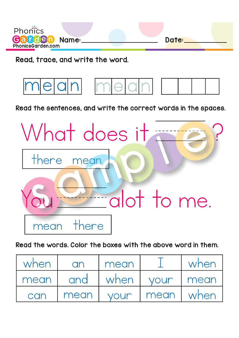 Thumbnail: Sight Word "MEAN" | Bundle | 20 Pages