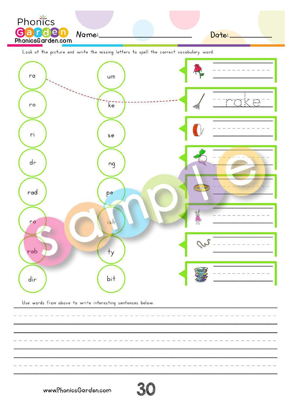 Thumbnail: Rr | Phonics | Spelling | Vocabulary | GREEN | 37 Pages