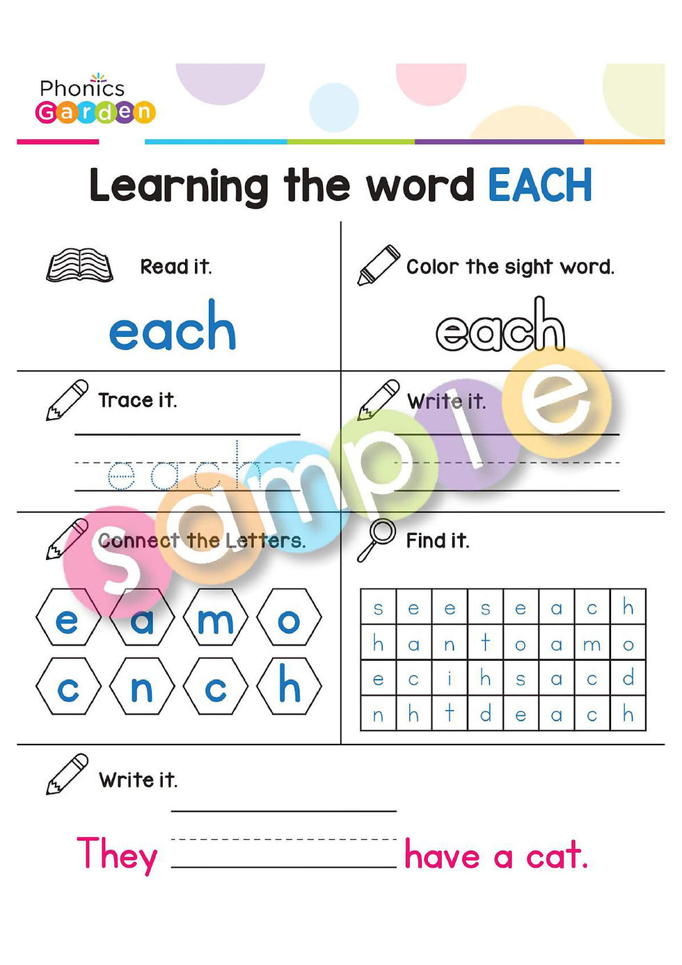 Thumbnail: Sight Word "EACH" | Bundle | 20 Pages