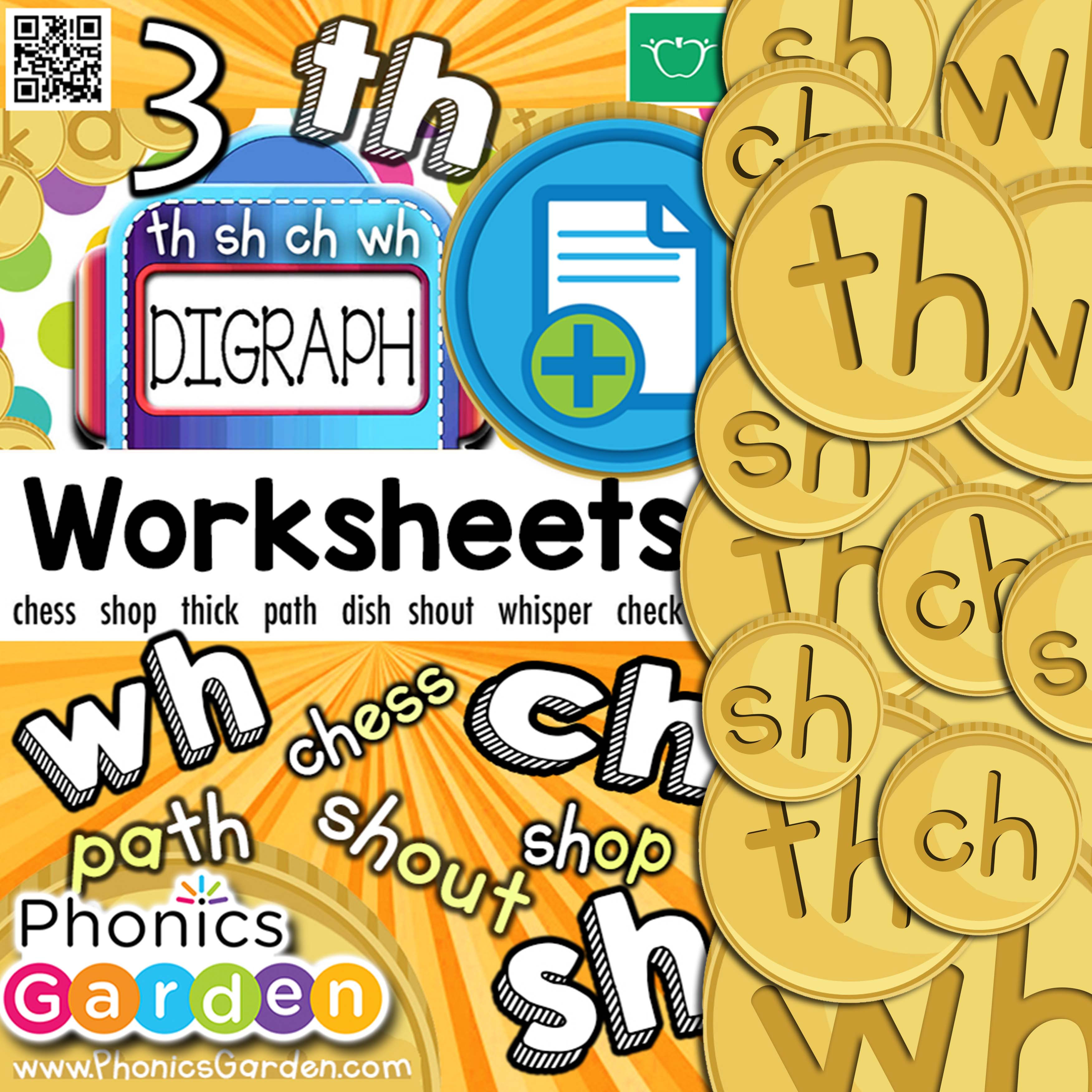 th-sh-ch-wh #3  | Slot Machine Spelling | 29 Pages