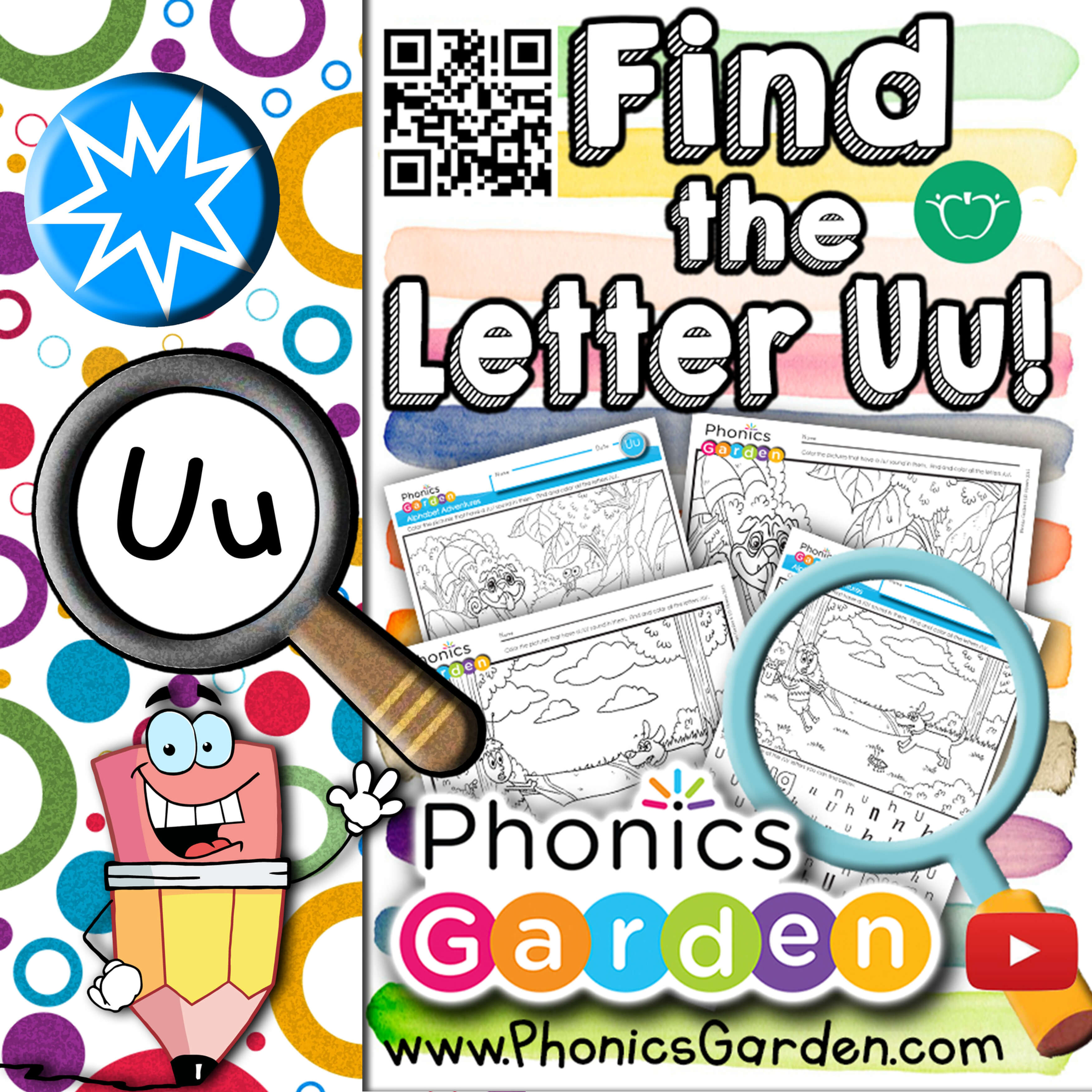 Uu | Find the Letter | Letter Search | 4 Pages