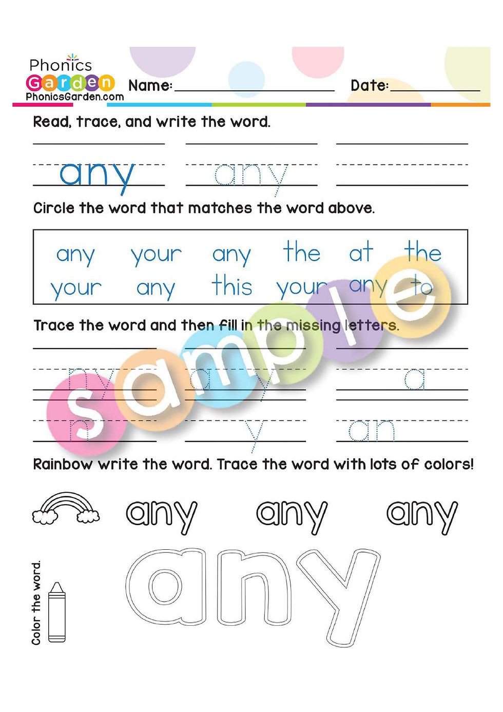 Thumbnail: Sight Word "ANY" | Bundle | 20 Pages
