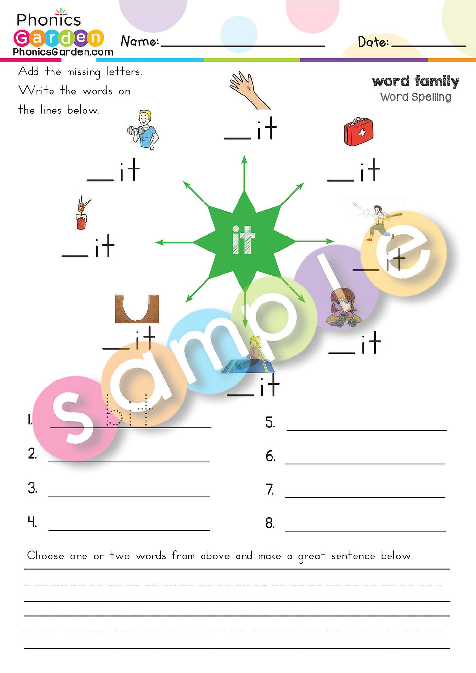 Thumbnail: IT | Pat-a-Word | Word Family Bundle | 85 Pages