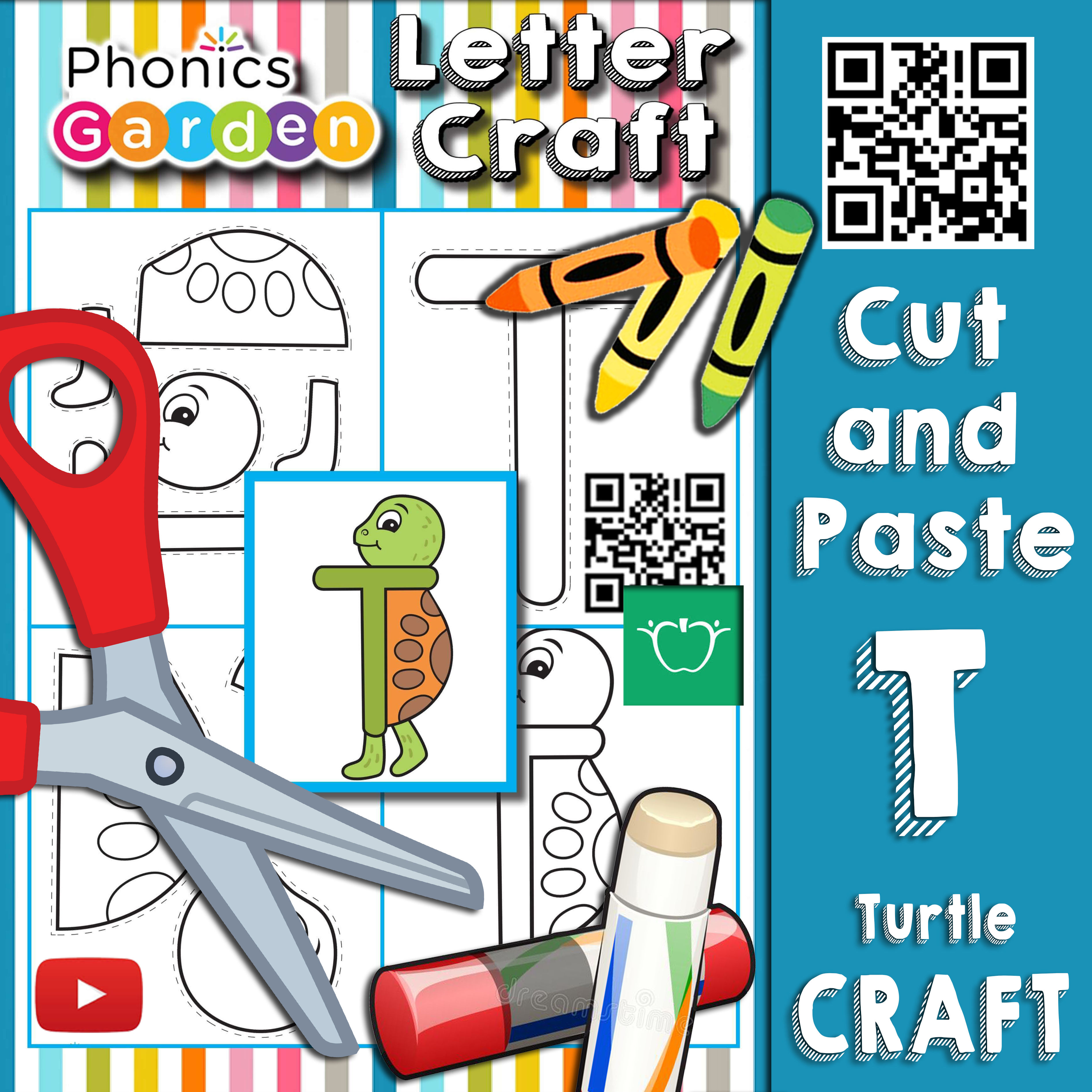 Tt | Letter Craft | Turtle | Uppercase T | 5 Pages