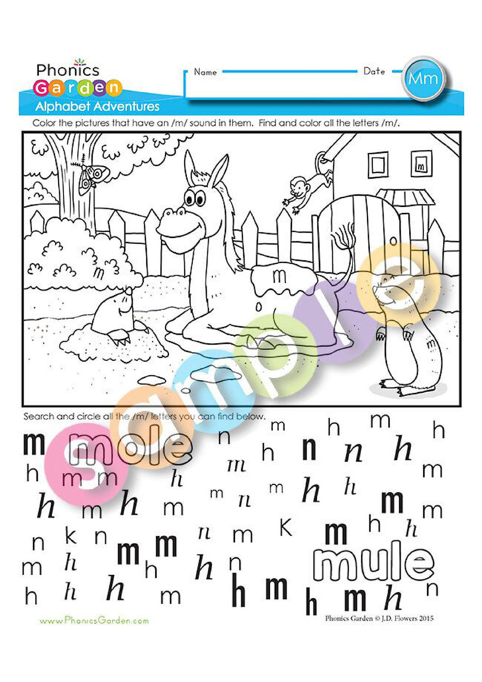 Thumbnail: Mm | Find the Letter | Letter Search | 4 Pages