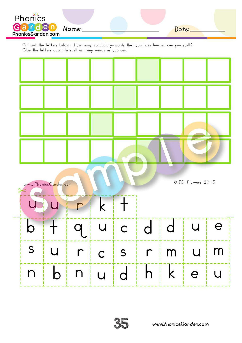 Thumbnail: Uu | Phonics | Spelling | Vocabulary | GREEN | 37 Pages