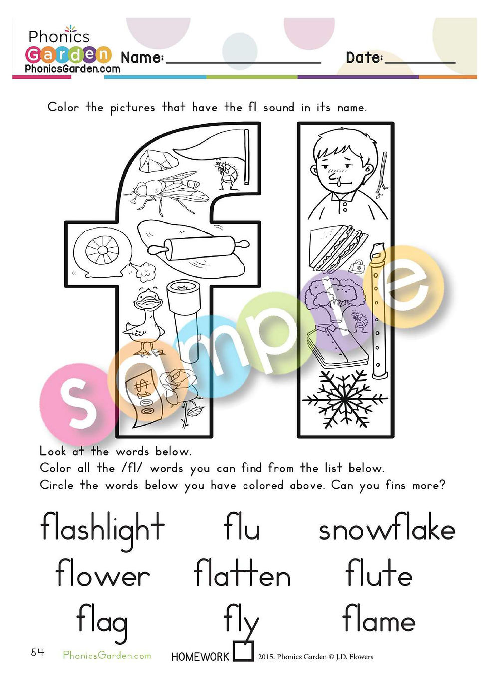 Thumbnail: FL | Consonant Blend | RED Program | 18 Pages