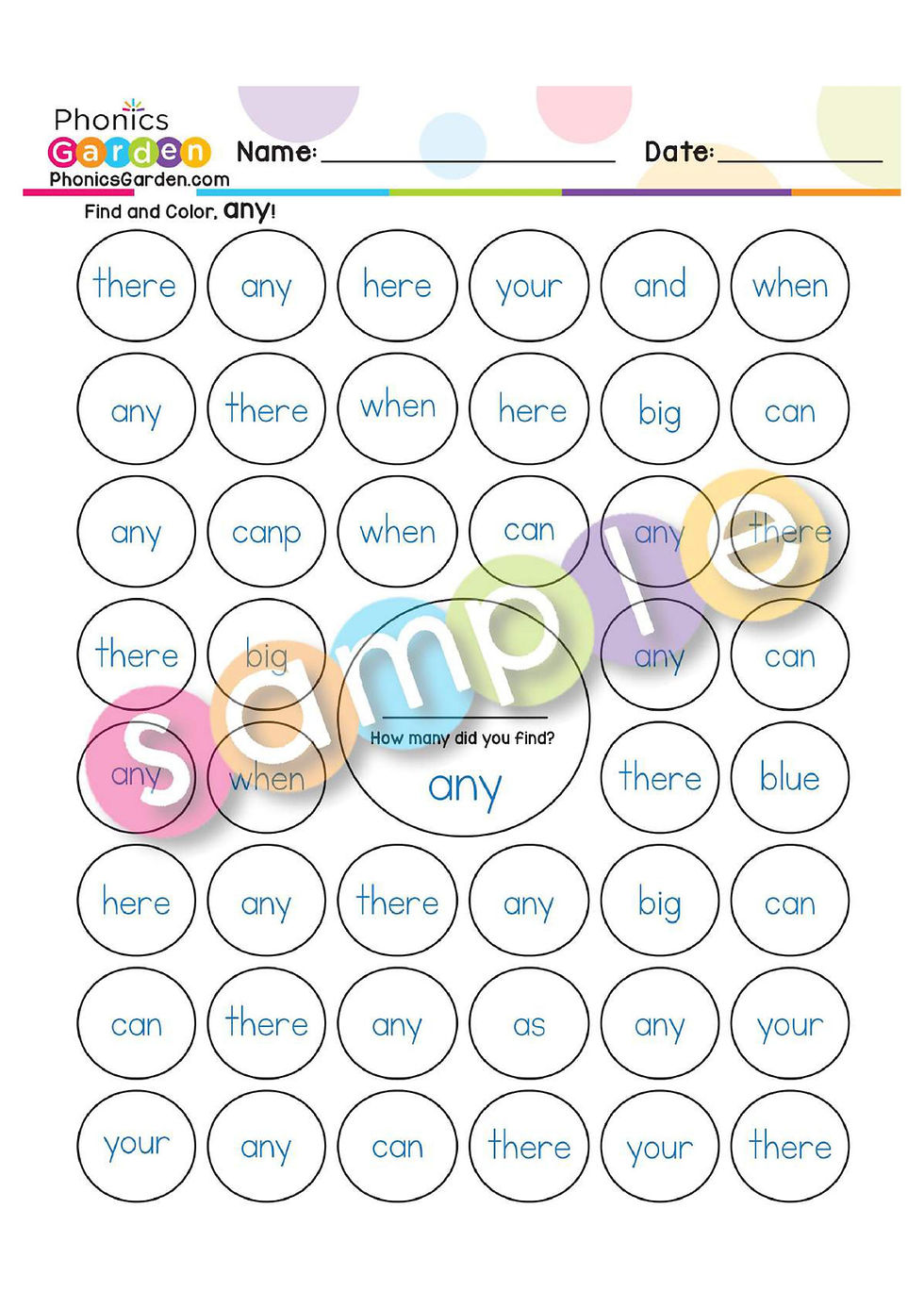 Thumbnail: Sight Word "ANY" | Bundle | 20 Pages