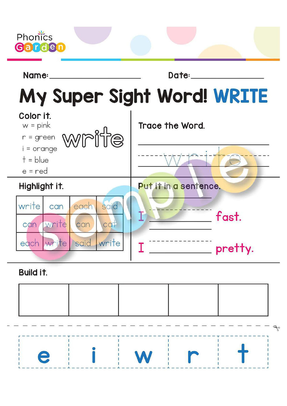 Thumbnail: Sight Word "WRITE" | Bundle | 20 Pages